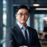 陈远航，磁力搜创始人兼CEO，身着深色商务休闲装，表情自信温和，背景为现代办公环境